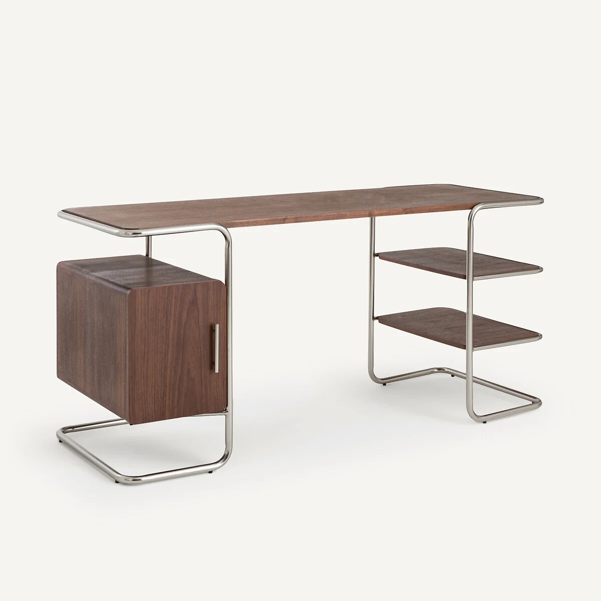 Emlyn Walnut Tube Frame Desk – image 2