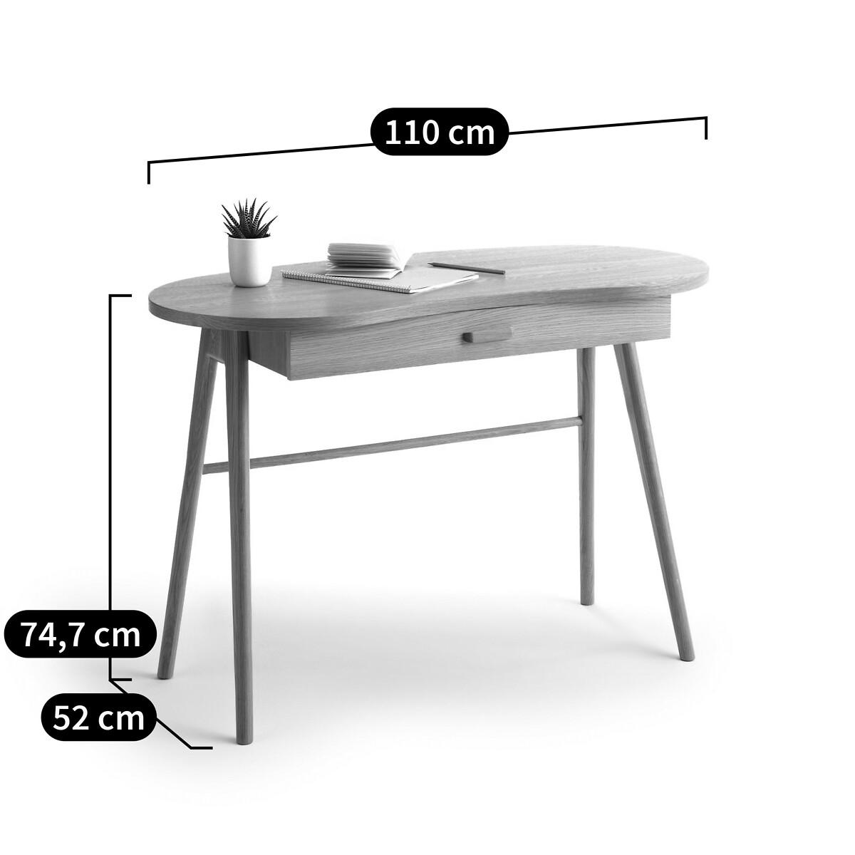 Anda Oak Veneer 1-Drawer Desk – image 8