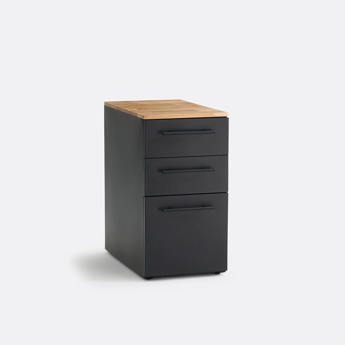 Hiba Oak & Metal 3-Drawer Desk Unit – image 2