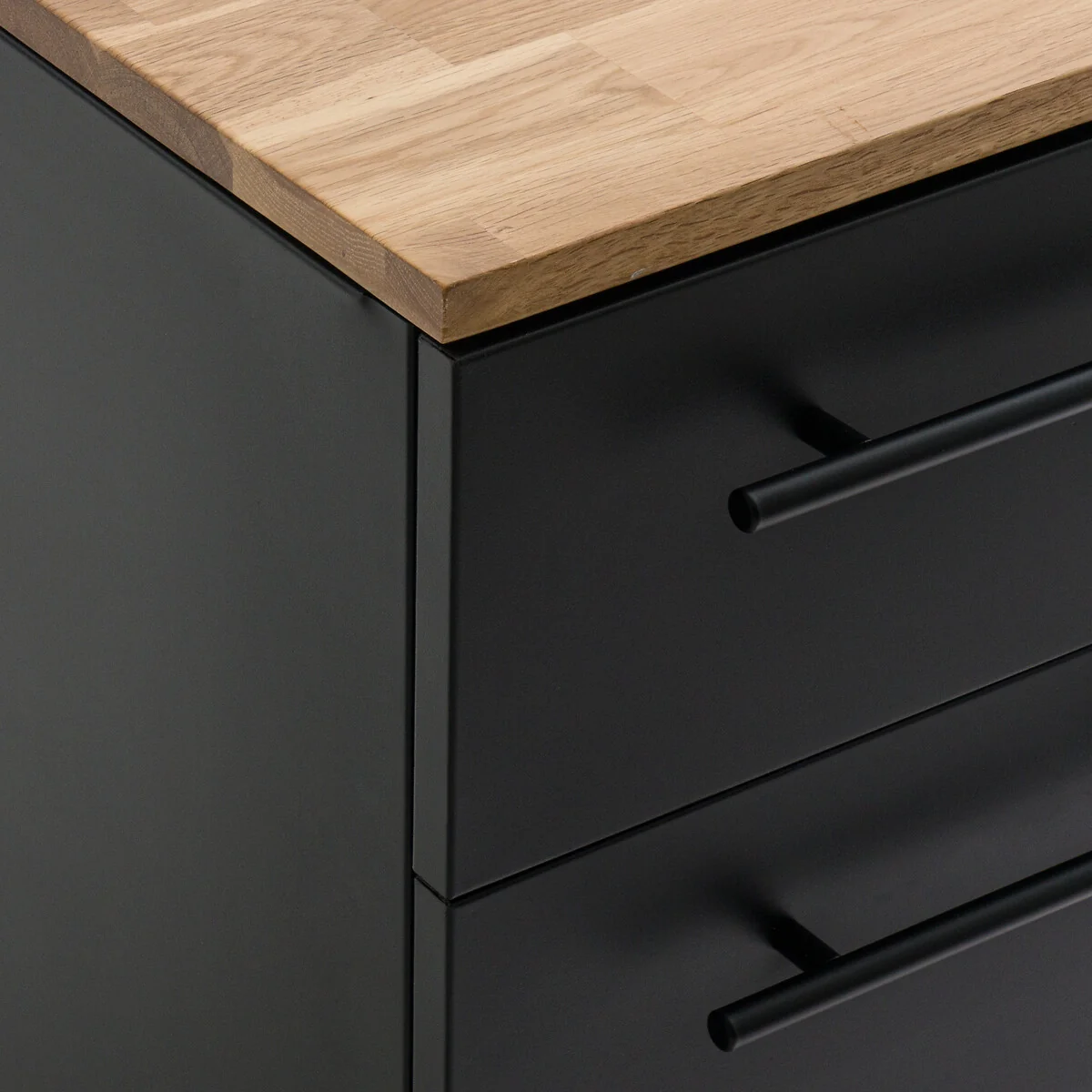 Hiba Oak & Metal 3-Drawer Desk Unit – image 4