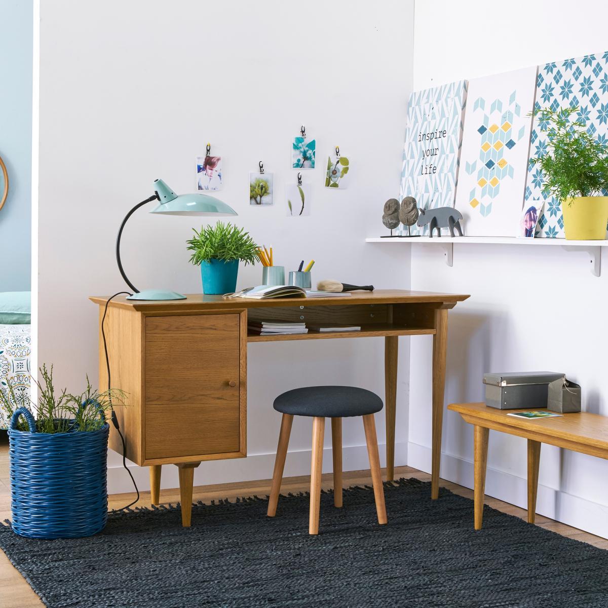 Quilda Vintage-Style Desk with 1 Cupboard – image 6