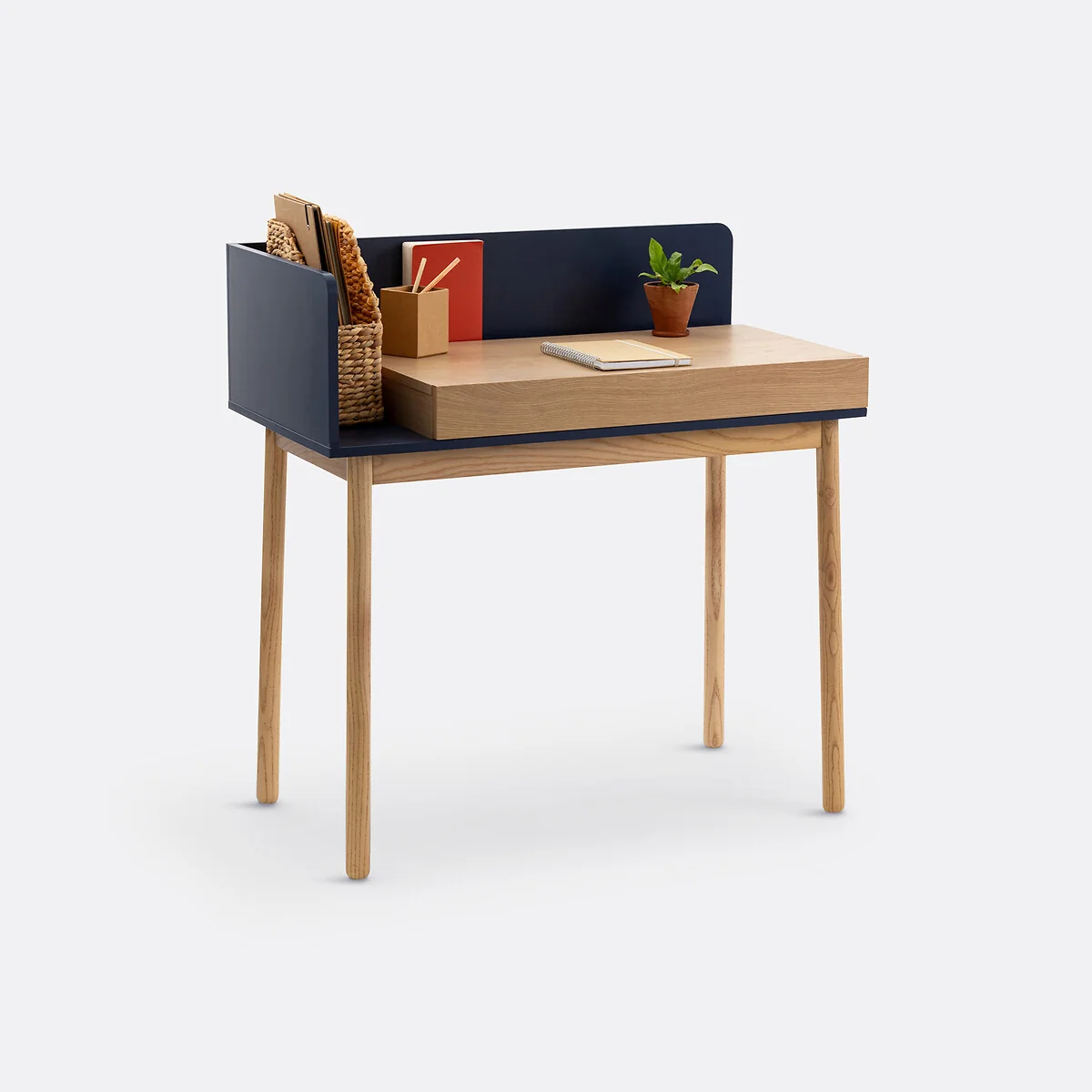 Graphy 1 Drawer Desk in Oak Veneer – image 5