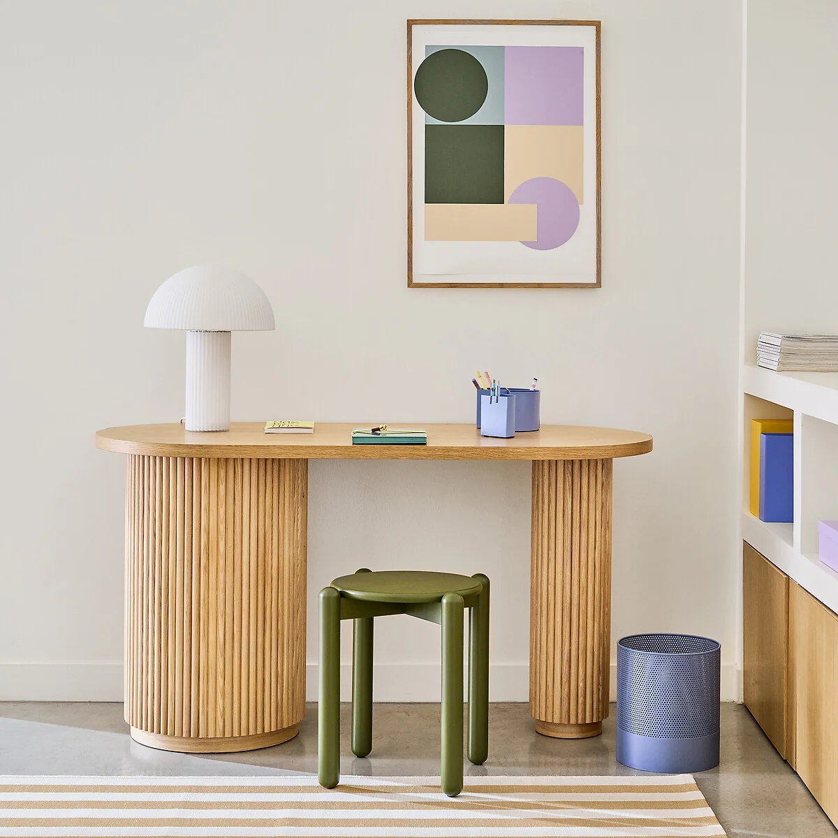 Genna Organically Shaped Desk with 1 Door – image 2