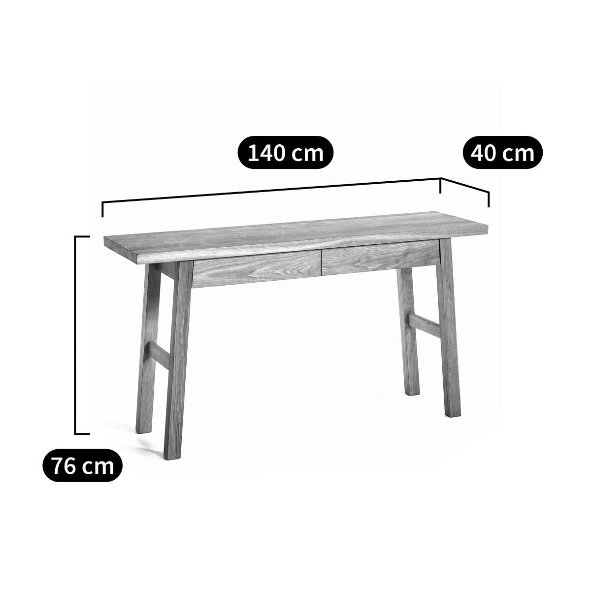 Liu Solid Oak Console Desk – image 5