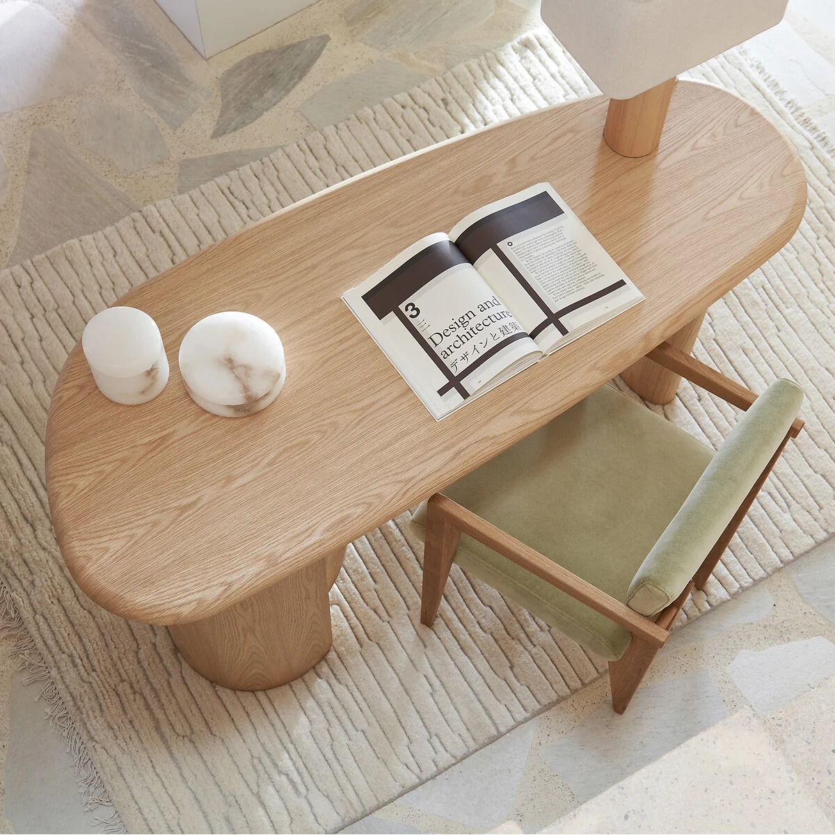 Smith Desk with Organic Shape in Oak Veneer – image 2