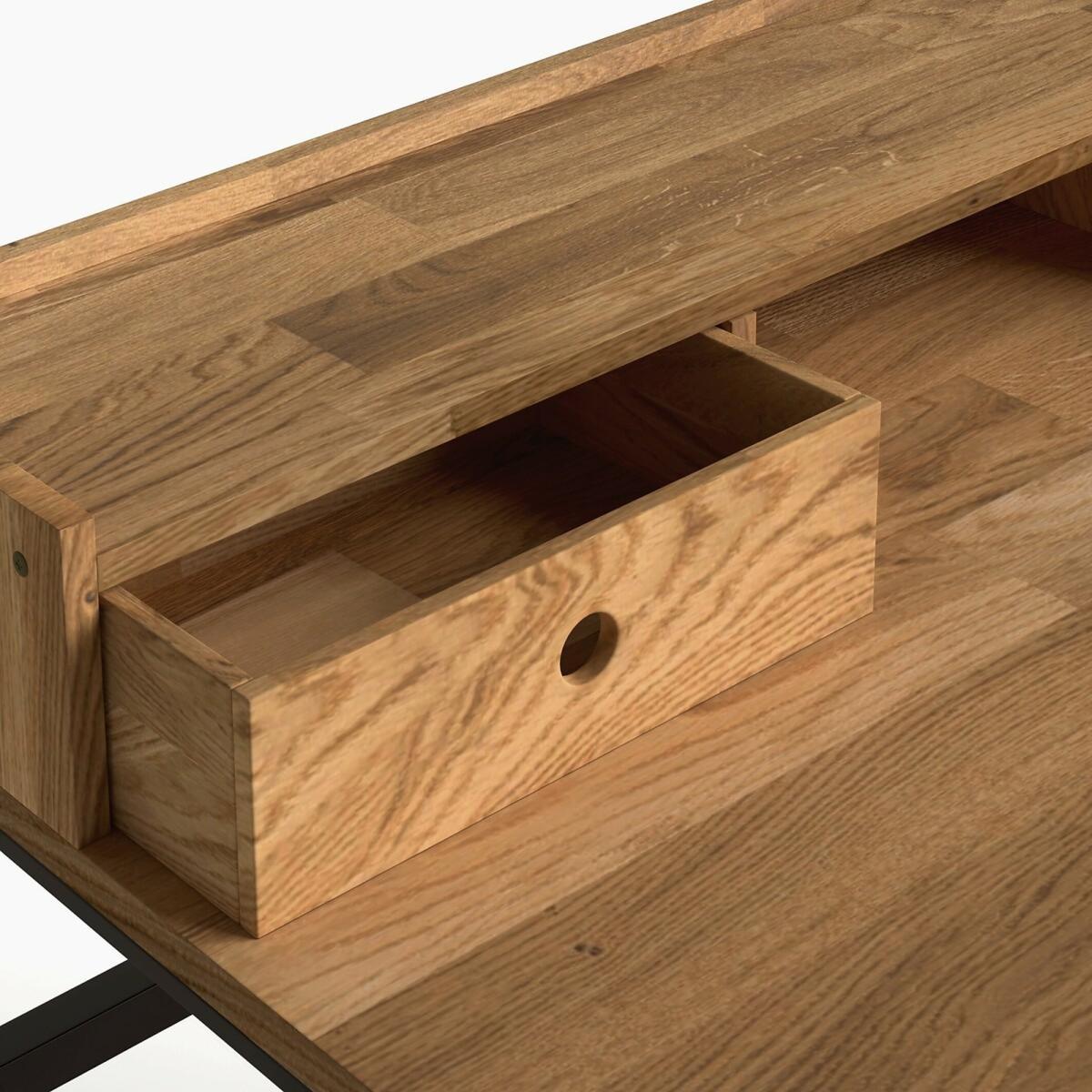 Hiba Industrial Style Desk in Metal & Oak – image 5