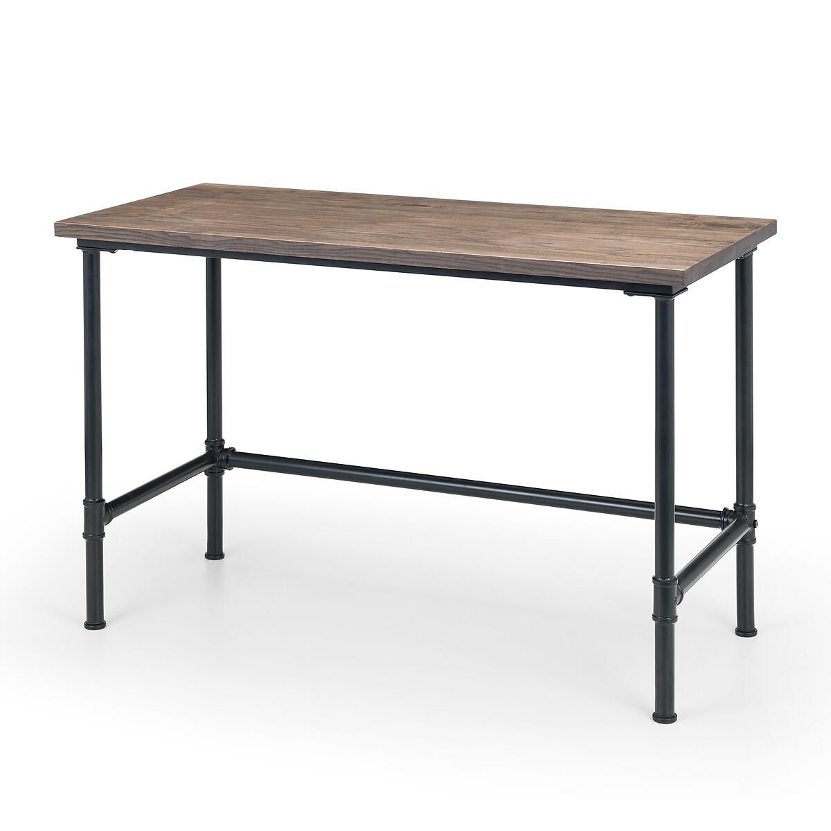 Abraham Solid Elm Wood Industrial Desk – image 2