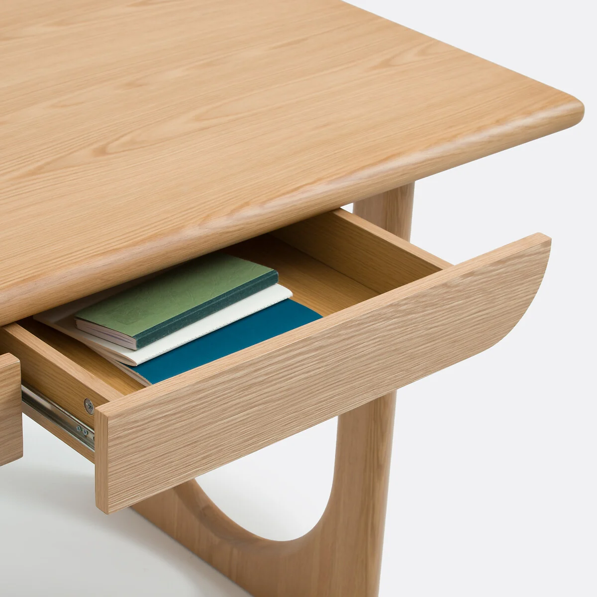 Douve XL Desk in Oak and Veneer 2 Drawers – image 4
