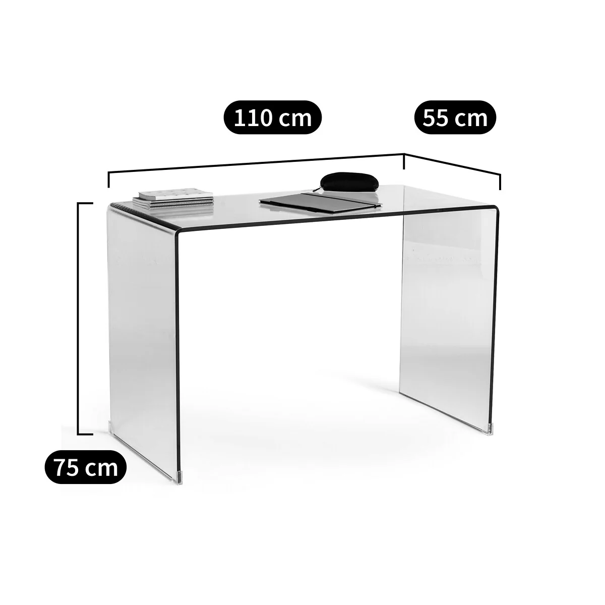 Joan Console Desk in Tempered Glass – image 6