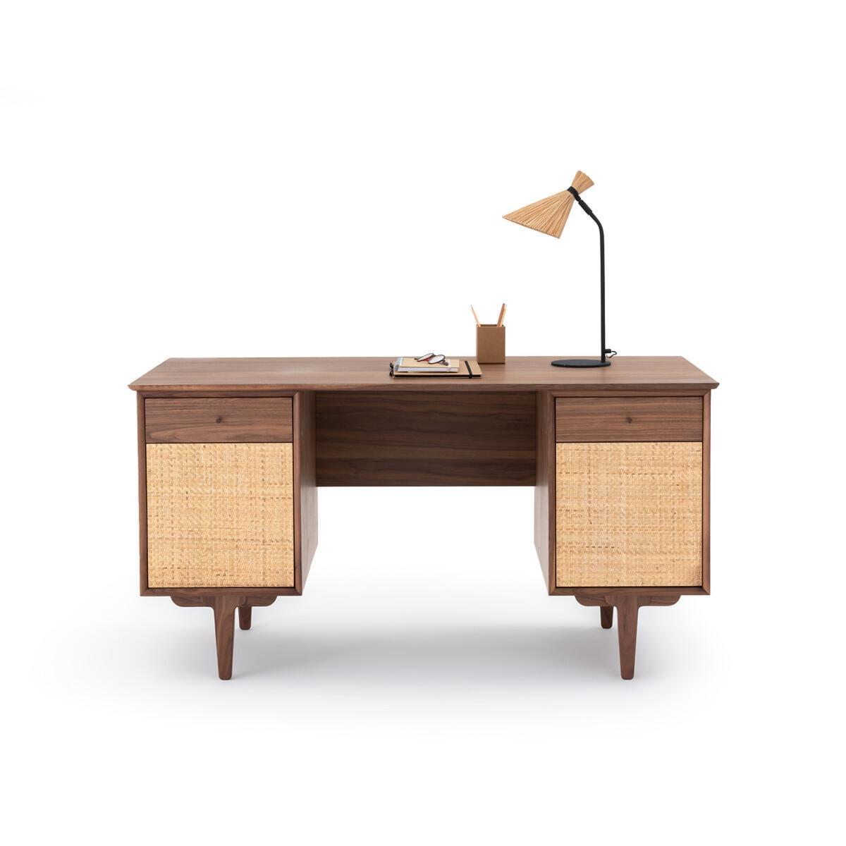 Dalqui Vintage Walnut Desk with Double Cabinets – image 3