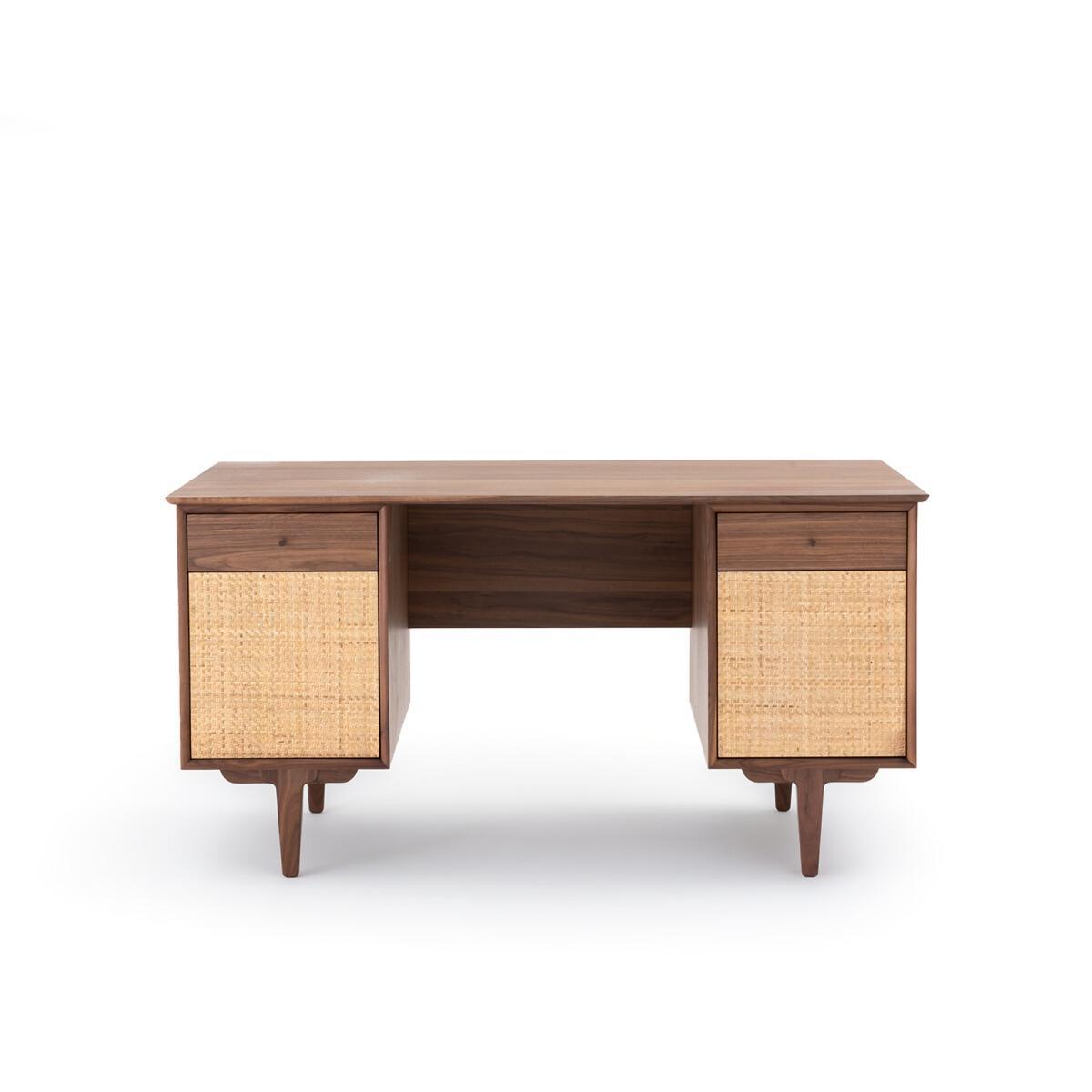 Dalqui Vintage Walnut Desk with Double Cabinets – image 4