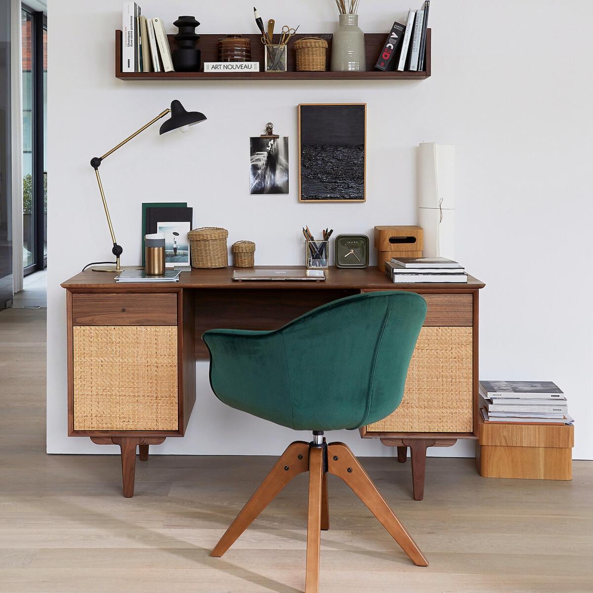 Dalqui Vintage Walnut Desk with Double Cabinets – image 7