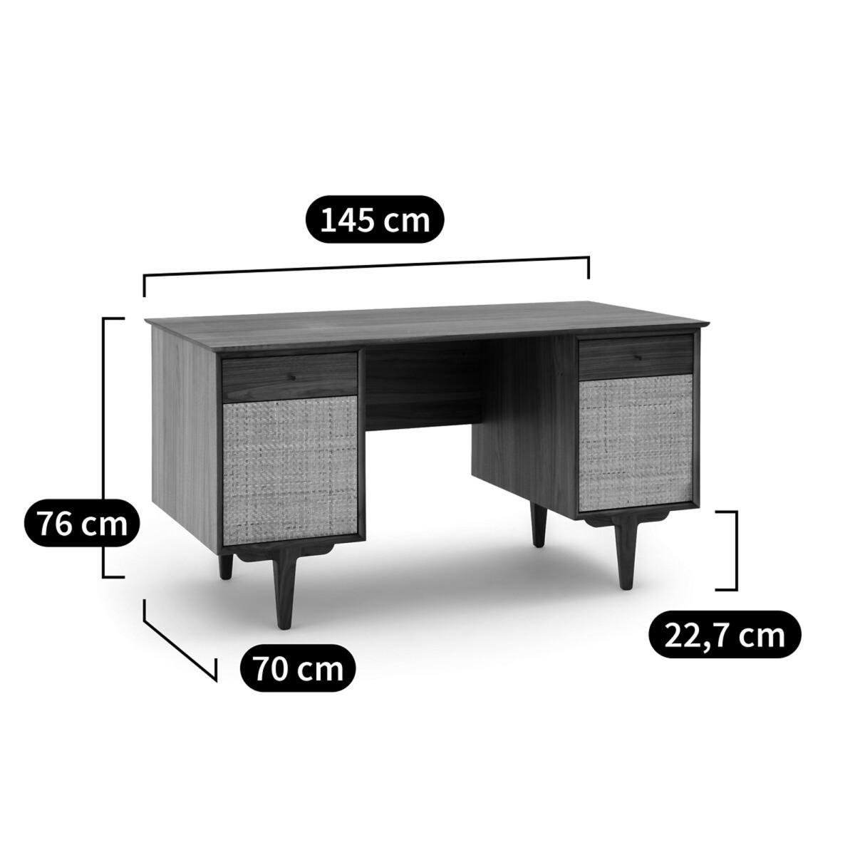Dalqui Vintage Walnut Desk with Double Cabinets – image 8
