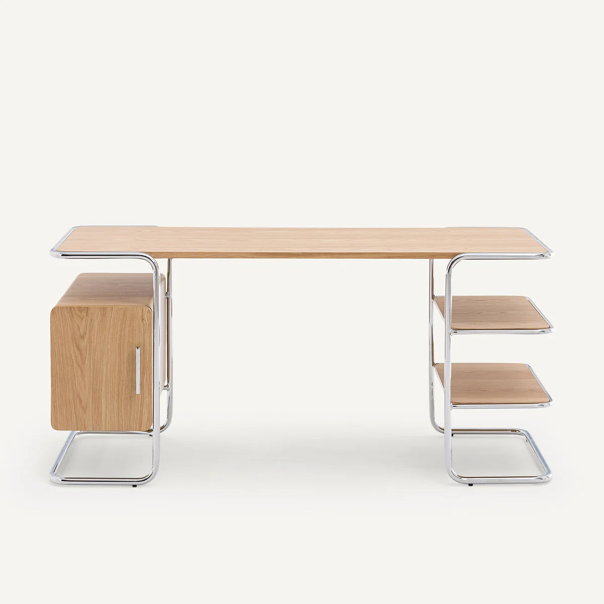 Emlyn Oak Veneer Tubular Desk, Length 155cm – image 3