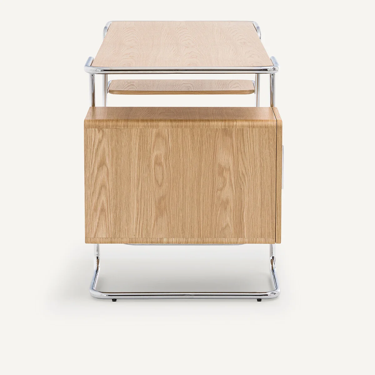 Emlyn Oak Veneer Tubular Desk, Length 155cm – image 5