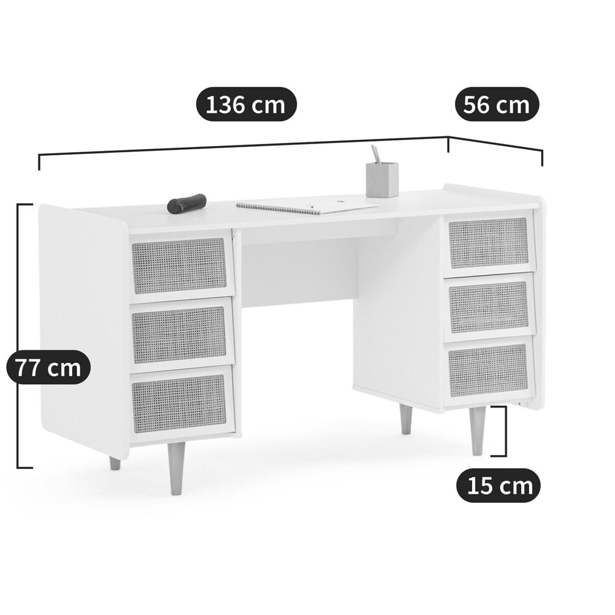 Taga Double Unit 6-Drawer Desk – image 6