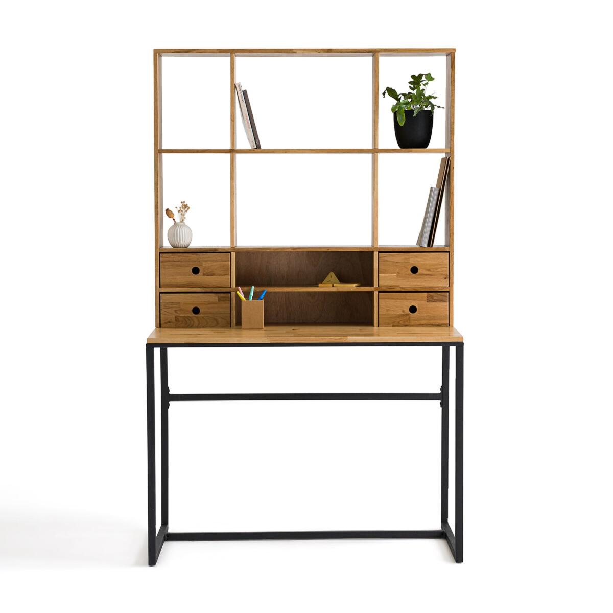 Hiba Oak & Metal Extendable Desk – image 2