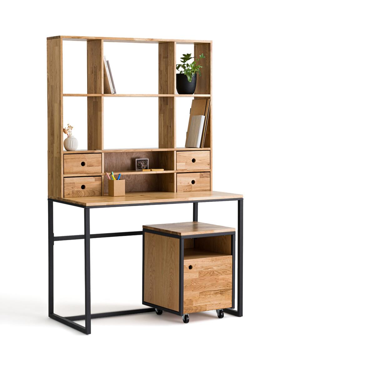 Hiba Oak & Metal Extendable Desk – image 4
