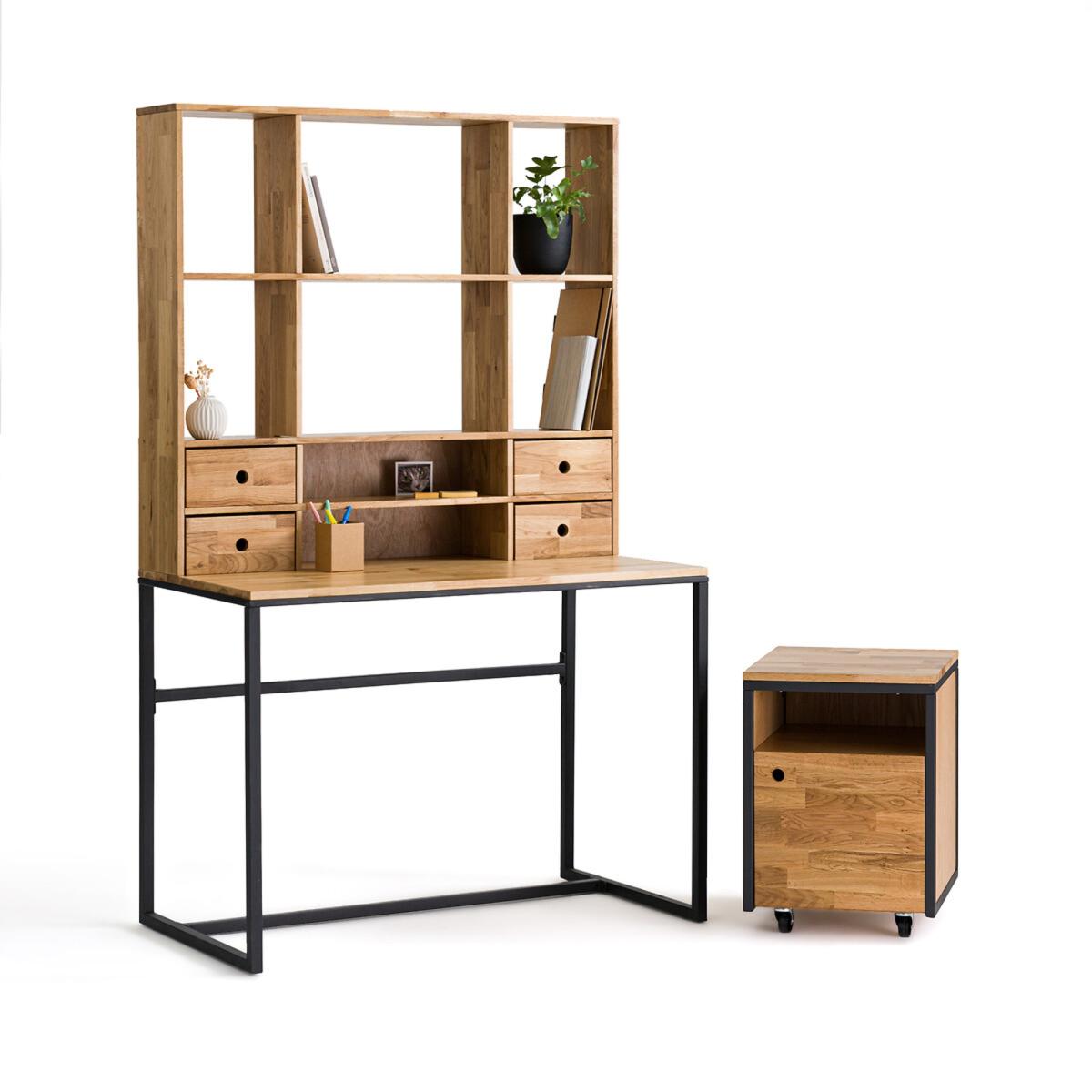 Hiba Oak & Metal Extendable Desk – image 5
