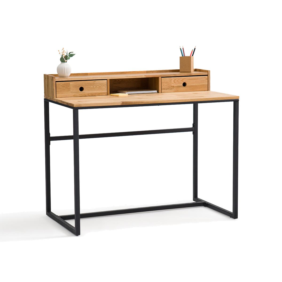 Hiba Oak & Metal Unit Desk – image 1