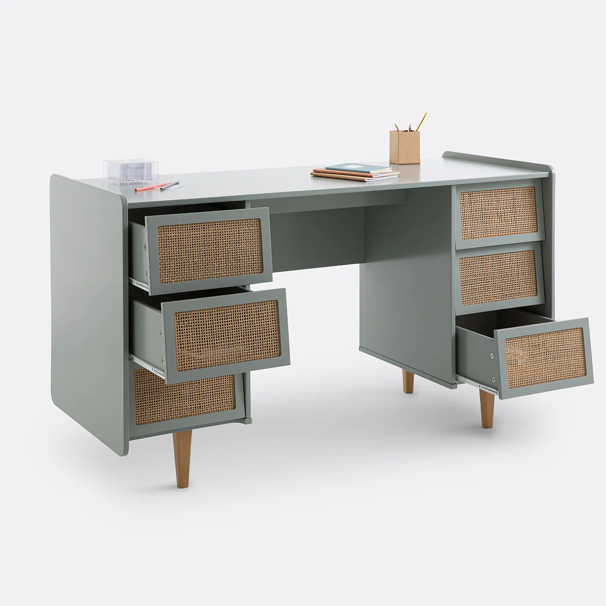 Kaya 6-Drawer Desk with 2 Cabinets – image 5