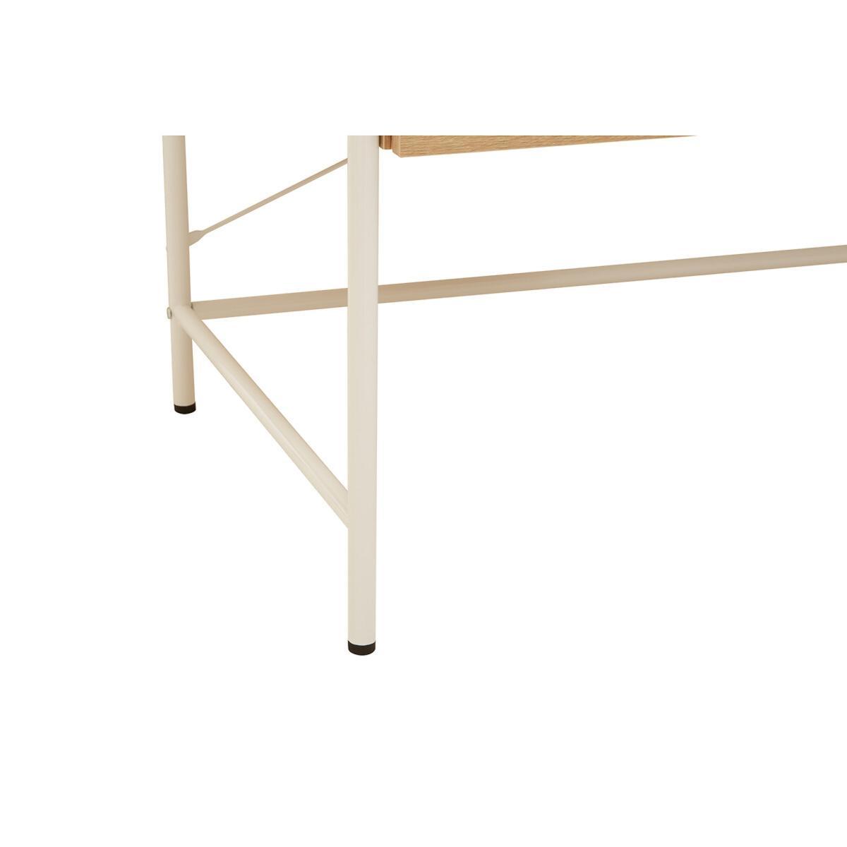 Industrial Style 2 Drawer Desk in Natural Oak Effect with White Frame – image 6