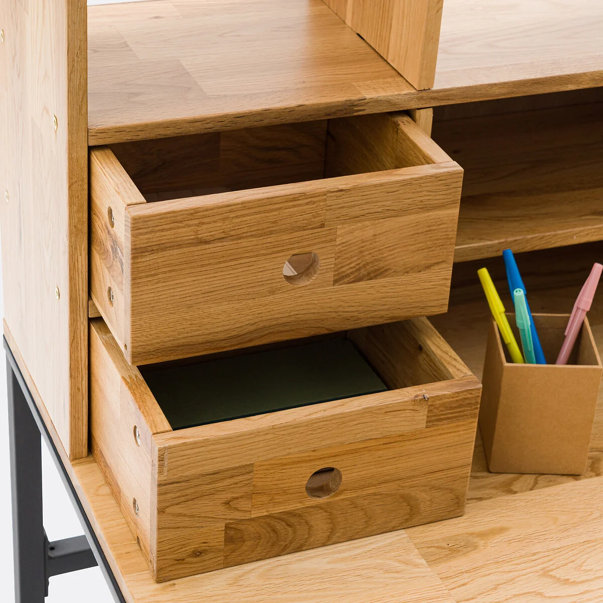 Hiba Riser Desk in Metal and Oak Veneer – image 4