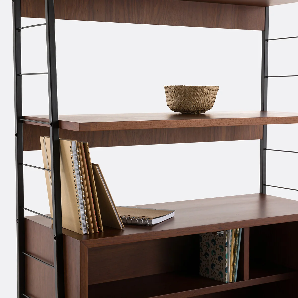 Watford Vintage Metal & Walnut Veneer Secretary Shelf Desk – image 5