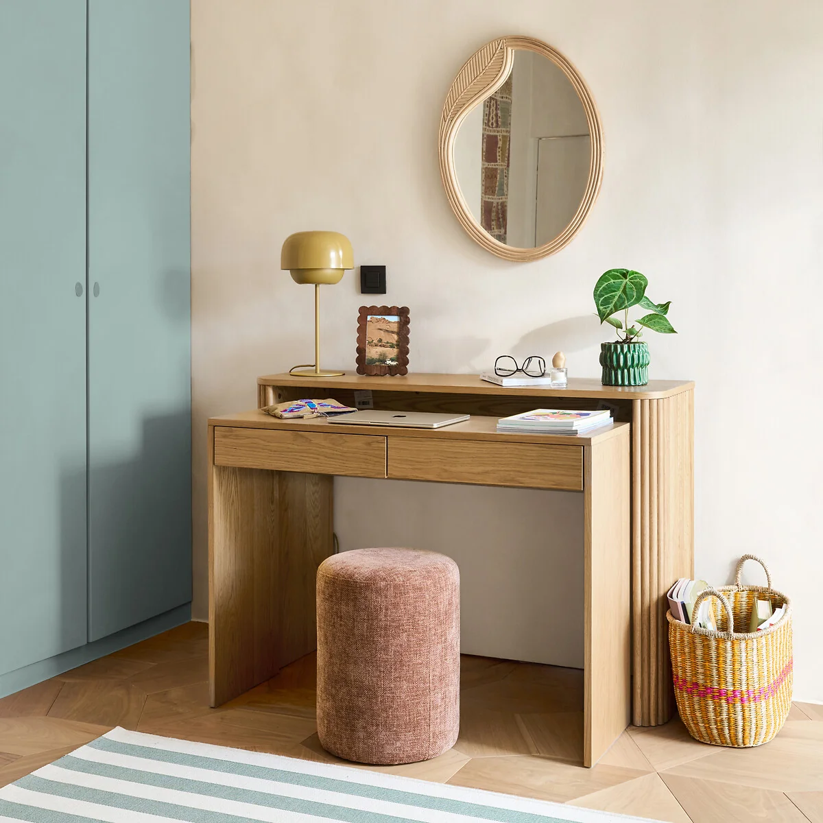 Tindy Nesting Desk in Solid Oak and Oak Veneer – image 2