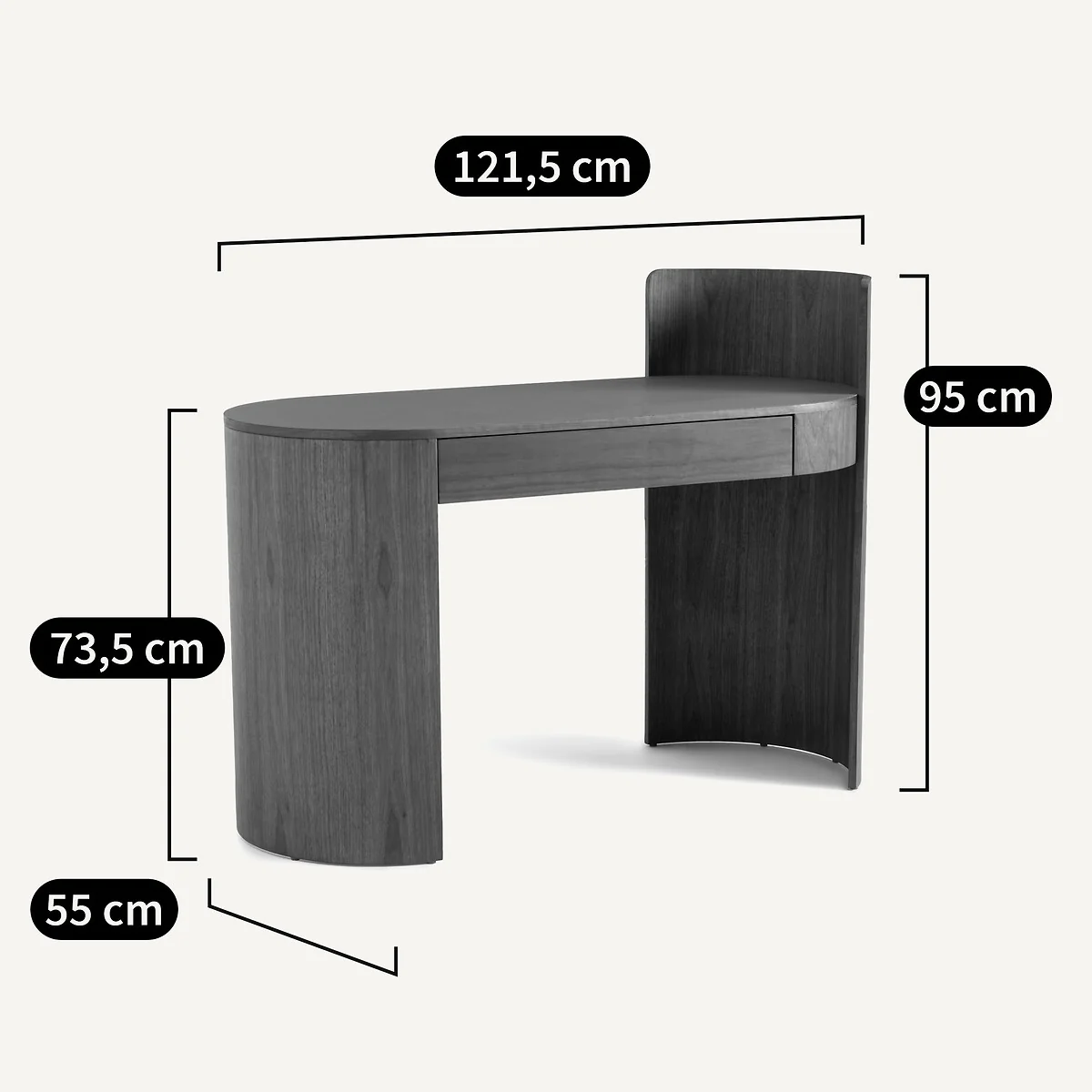 Abbas Desk in Walnut Veneer and Leather – image 7