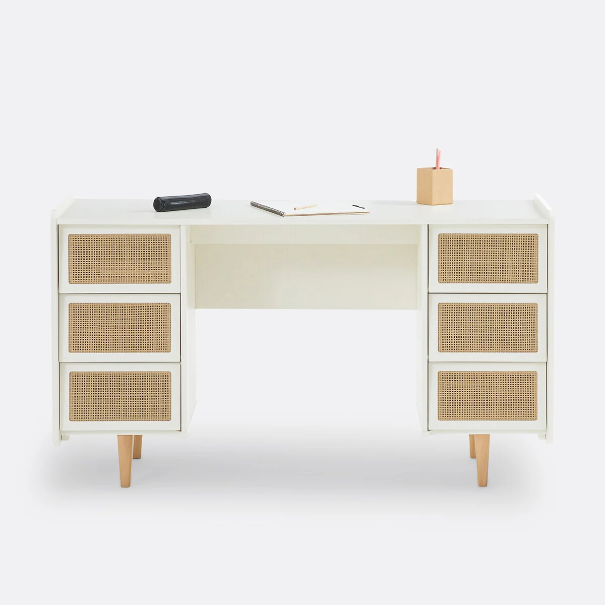 Kaya 6-Drawer Desk with 2 Cabinets – image 2