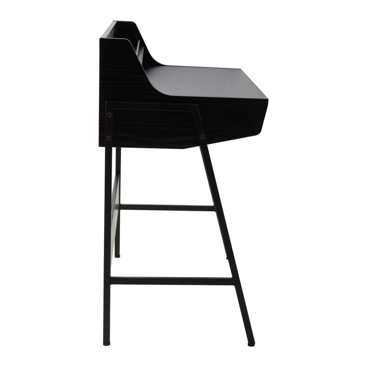Black Oak Effect Single Drawer Desk with Black Frame – image 3
