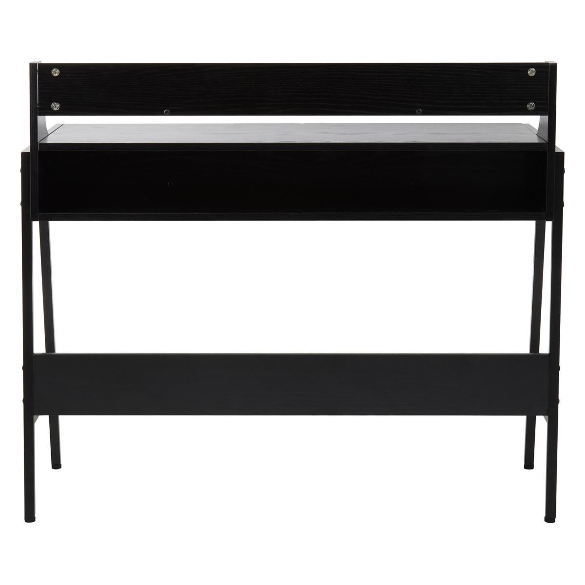 Black Oak Effect Single Drawer Desk with Black Frame – image 4