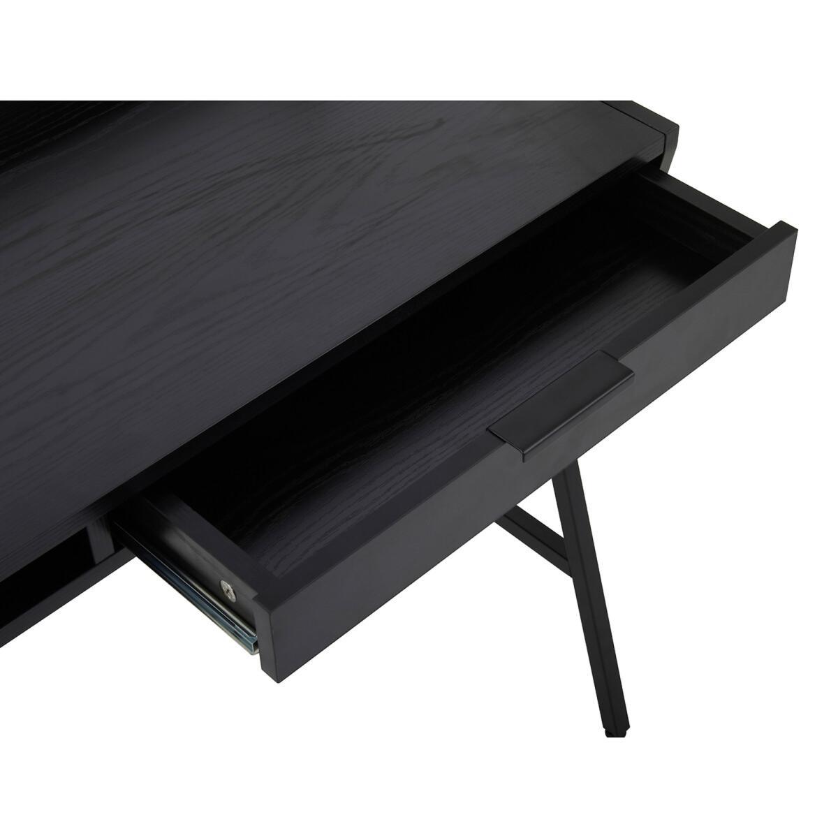 Black Oak Effect Single Drawer Desk with Black Frame – image 5