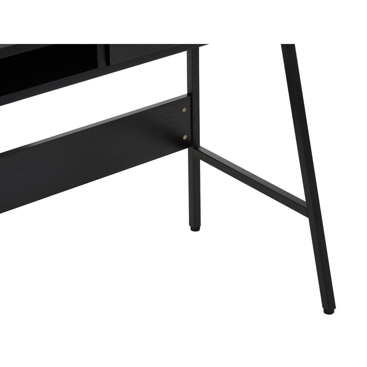 Black Oak Effect Single Drawer Desk with Black Frame – image 6