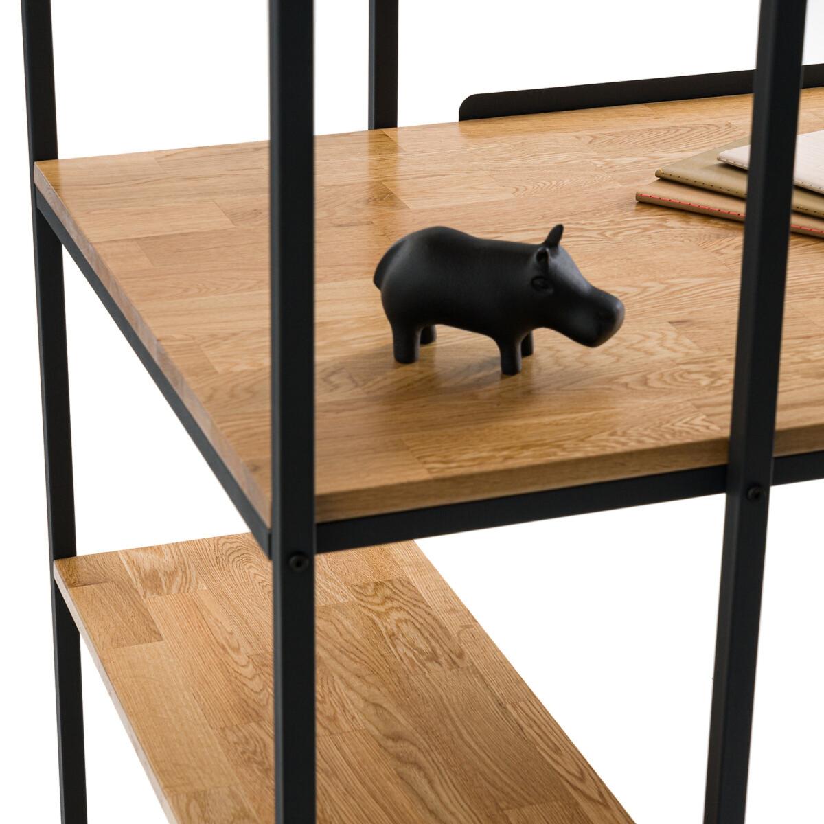 Hiba Oak & Metal Bookcase Desk – image 3