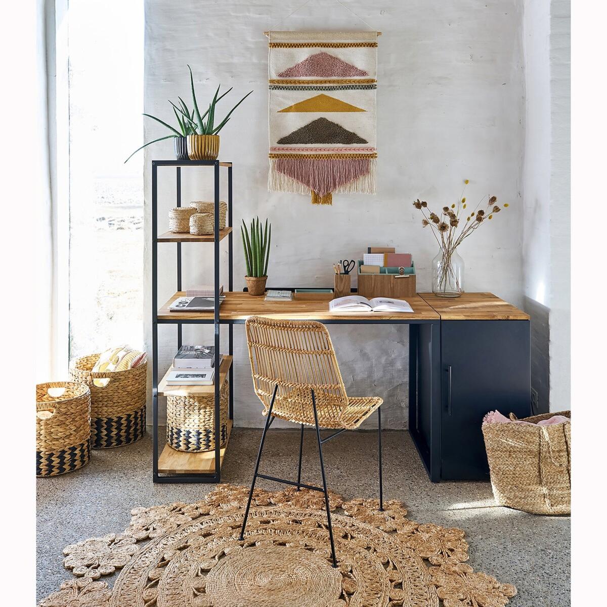 Hiba Oak & Metal Bookcase Desk – image 6