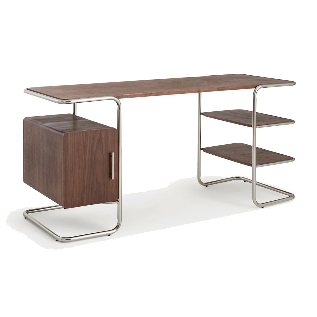Emlyn Walnut Veneer Tubular Desk, Length 155cm – image 1