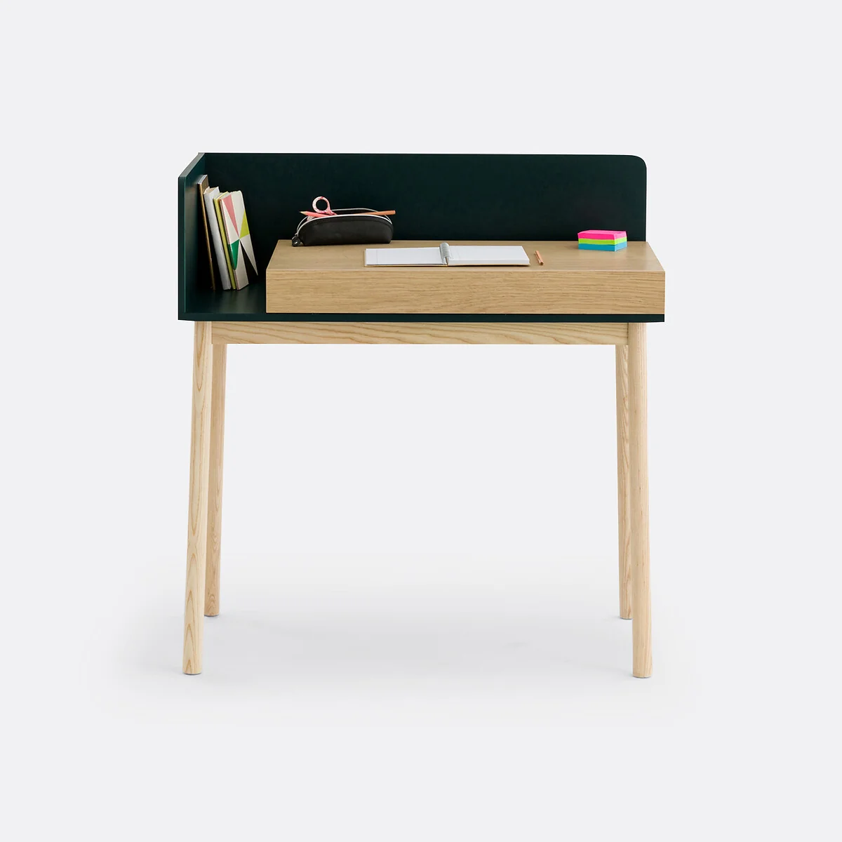 Graphy 1 Drawer Desk in Oak Veneer – image 3