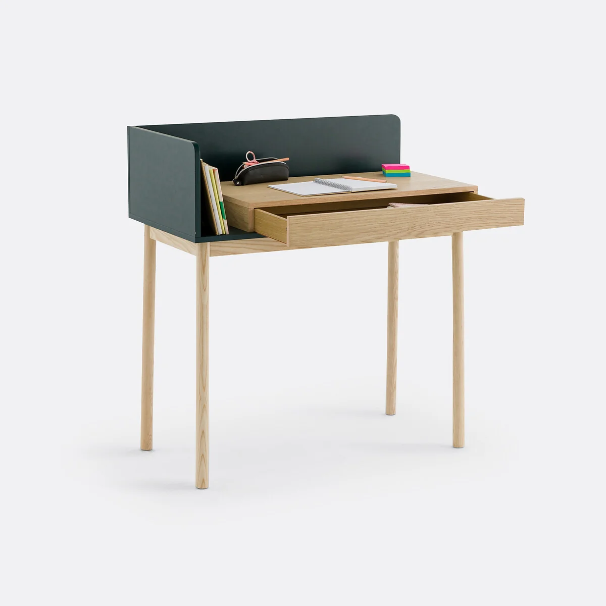 Graphy 1 Drawer Desk in Oak Veneer – image 5