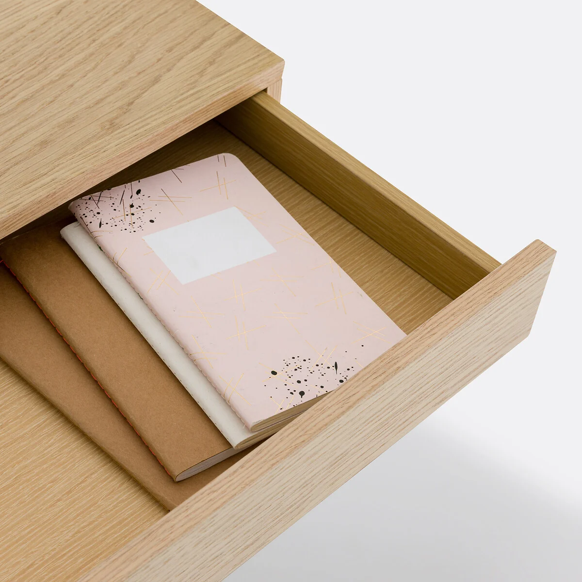Graphy 1 Drawer Desk in Oak Veneer – image 6