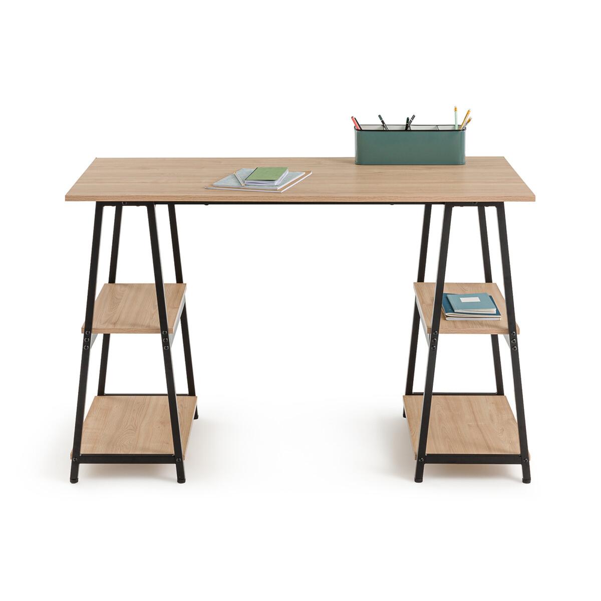 Norval Wood & Metal Trestle Desk – image 2