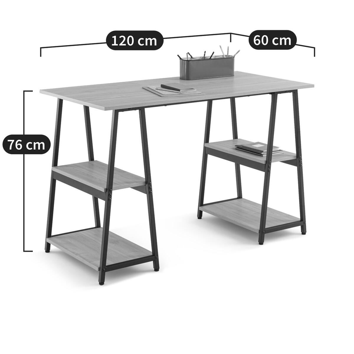 Norval Wood & Metal Trestle Desk – image 5