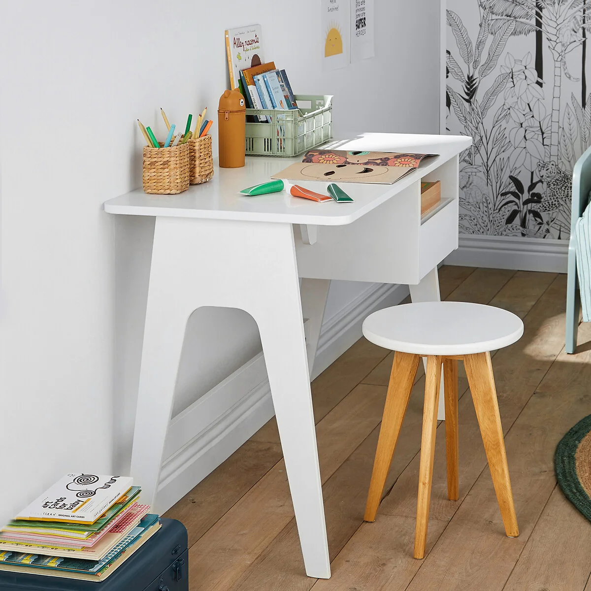 Adil Retro Vintage Style Pine Desk – image 2