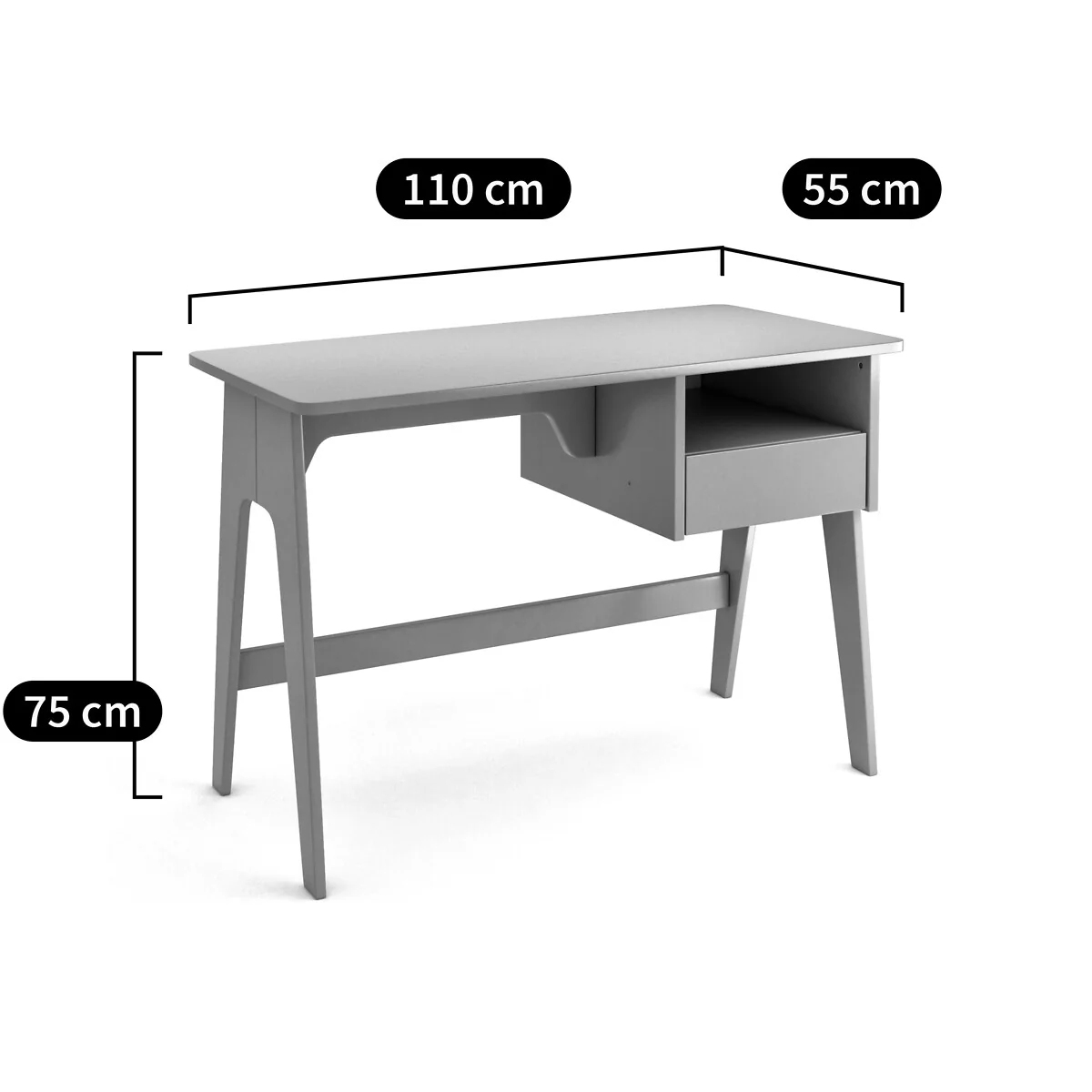 Adil Retro Vintage Style Pine Desk – image 4