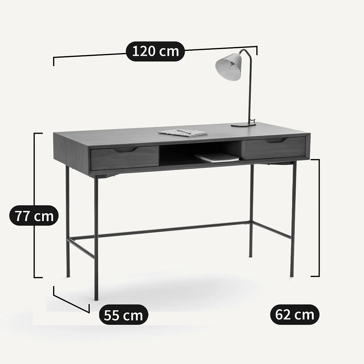 Noyeto Wood & Metal Desk – image 6