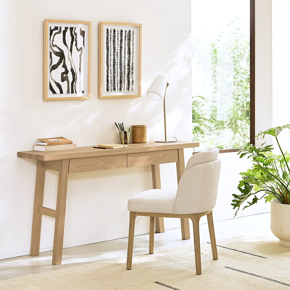 Liu Solid Oak Console Desk – image 2