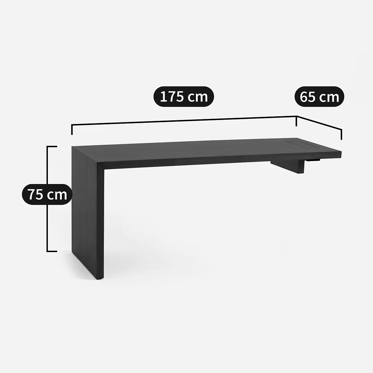 Mikube Walnut Veneered MDF Desk Top, Width 175cm – image 8