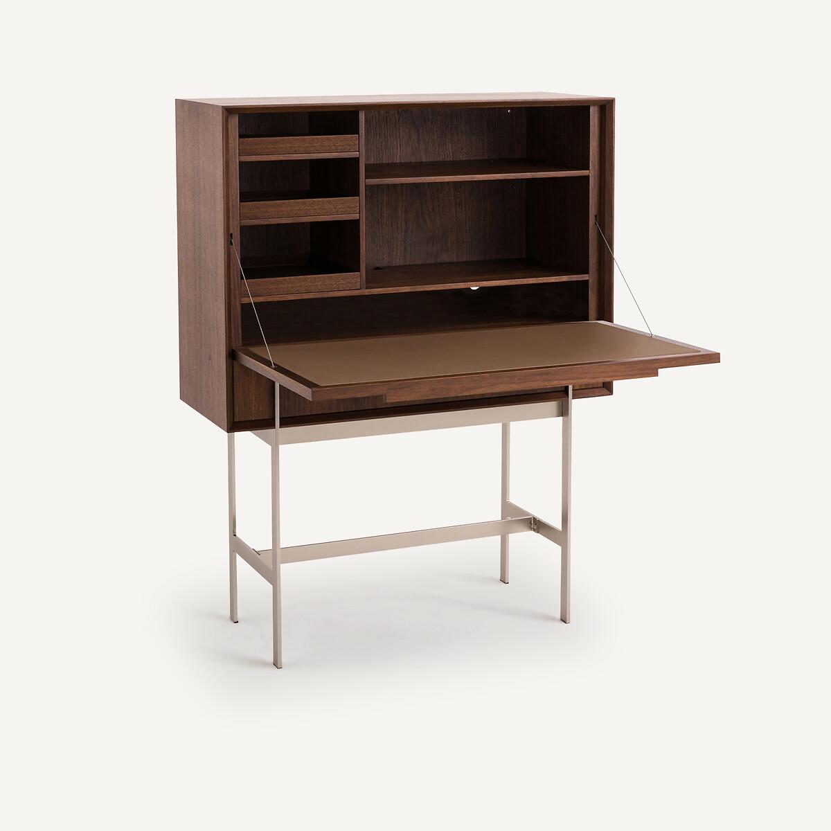 Killem Satin Nickel & Walnut Secretary Desk – image 2