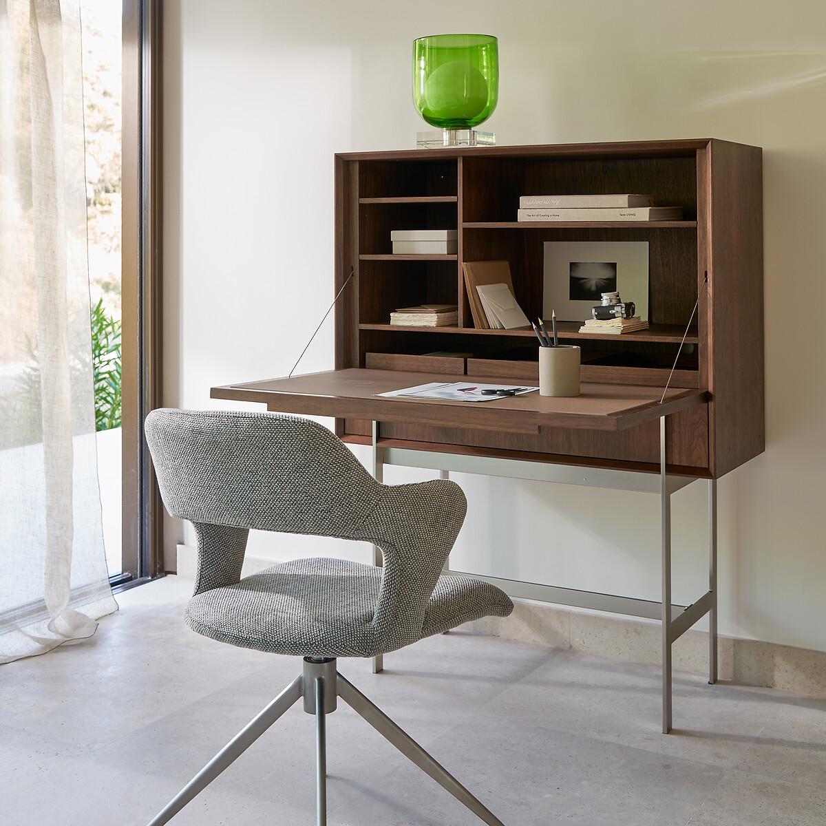 Killem Satin Nickel & Walnut Secretary Desk – image 11